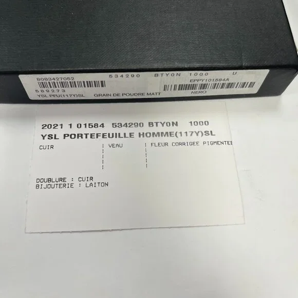 Saint Laurent 2021 Black Leather Continental Wallet - Preowned